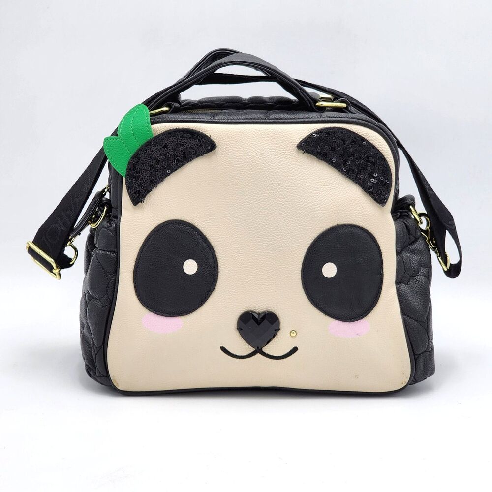 Betsey Johnson Panda Face Insulated Dome Cooler Lunch Tote Bag With Strap HTF